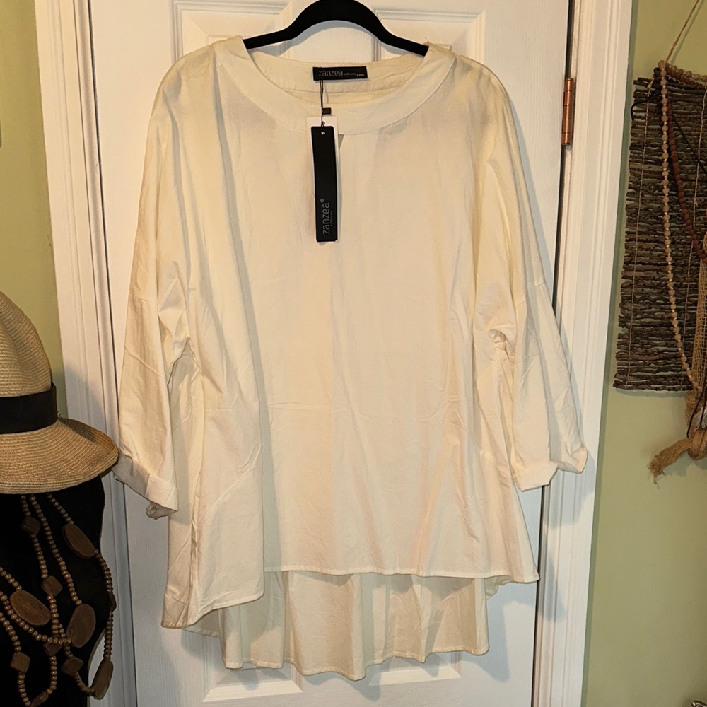 Zanzea Linen White Blouse XXXL